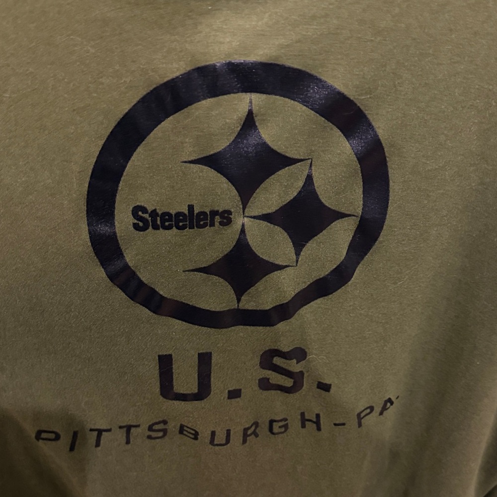 Nike Olive Green Long Sleeve Steelers Graphic Tee - Picture 4 of 4